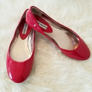 **RED Patent leather Steve Madden flats